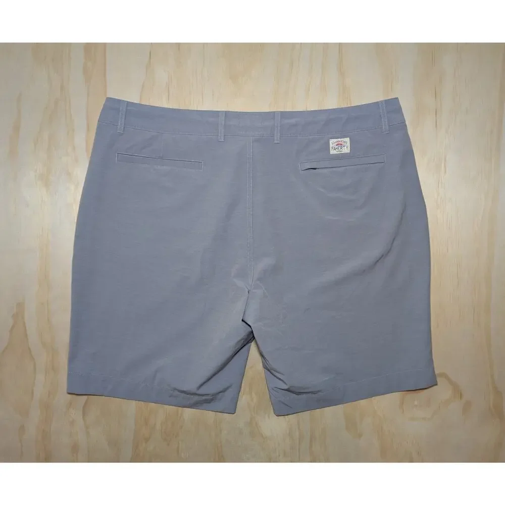 Faherty Men's 40 All Day Shorts Grey Hybrid Stretch Flat Front Casual Surf